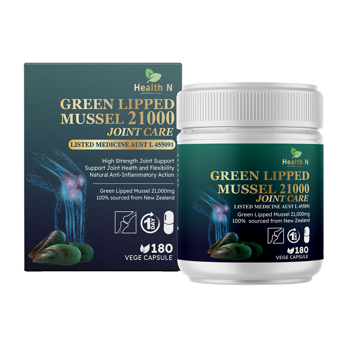 뉴질랜드 초록입홍합 21,000mg 관절 케어 - 180정